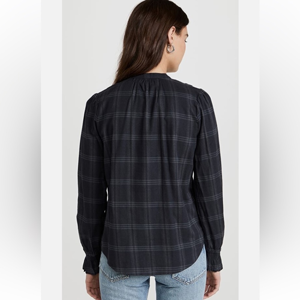 Faherty Harper Top in Aspen Black Plaid-Medium - Picture 3 of 12